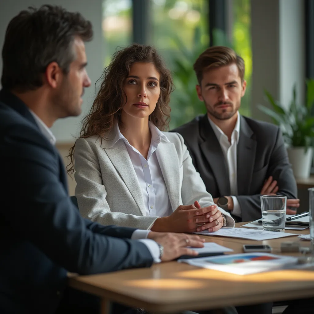 Équipe professionnelle collaborant dans un bureau moderne et lumineux